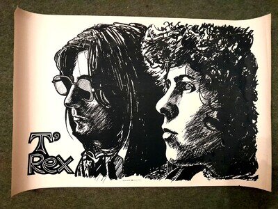 Tyrannosaurus Rex : Marc Bolan & Steve Took - Kard Bar Original 70s Screen Print
