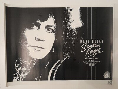 MARC BOLAN & T.REX ‘Sunken Rags’ Remix - ORIGINAL Release Promotional Poster