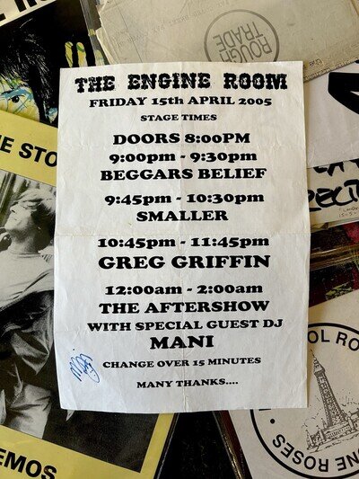 RARE🔥MANI SIGNED DJ SET 🍋 VENUE GIG FLYER PROMO POSTER ~ STONE ROSES~AUTOGRAPH