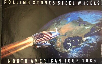 Rolling Stones 1989 Steel Wheels Tour Poster Large 87cm x 57cm Wall A1 Size