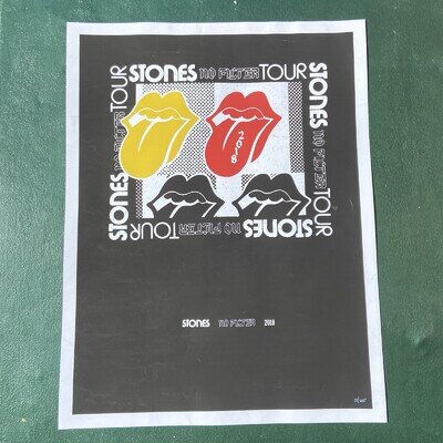 Rolling Stones Lithograph Poster 19” x 25” 2018 No Filter Tour Limited Edition