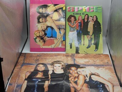 Spice Girls Poster And 2 Paper Folders 90s