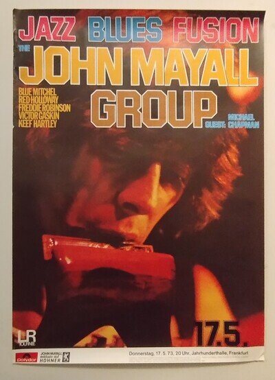 JOHN MAYALL Original Frankfurt Germany Gig Poster with M Chapman 17.5.1973