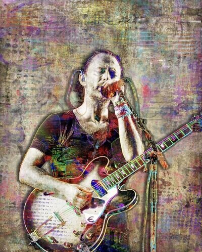 Radiohead Thom Yorke 16x20in Poster, Radiohead Pop Art Colorful Free Shipping US