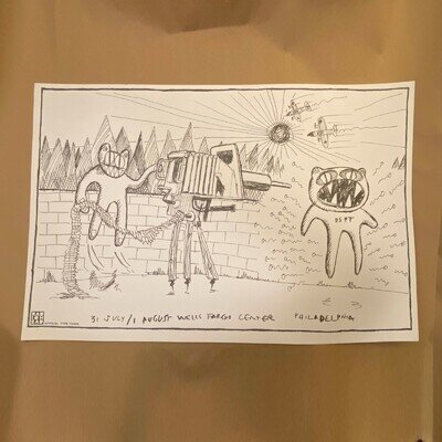 Radiohead 2018 7/31 8/1 Wells Fargo Philadelphia PA Stanley Donwood 24x36 Poster