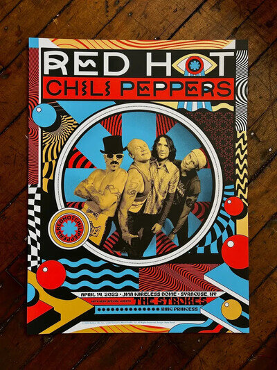 Red Hot Chili Peppers 2023 Syracuse Limited Edition Gold Foil Poster