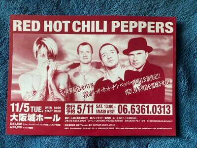 Rare 2002 RED HOT CHILI PEPPERS Japan LIVE tour flyer mini poster promo x2 MINT