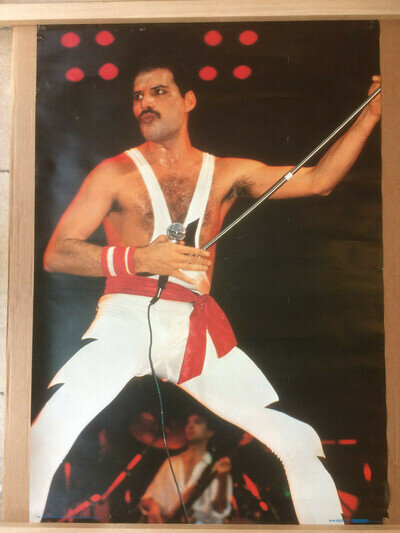 Rare Large Vintage 1980s Freddie Mercury Poster...Queen....Bohemian Rhapsody.