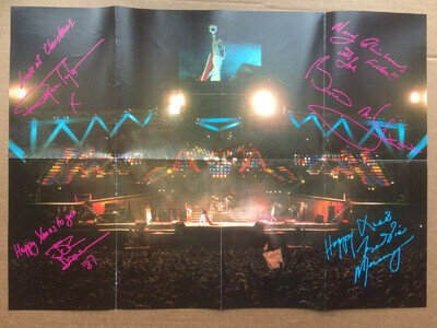 Queen Fan Club A Kind of Magic Tour Poster. Printed Signature Freddie Mercury