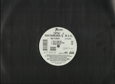 2PAC & NOTORIOUS BIG runnin 1998 12" vinyl record RARE 5-track REMIXES jammin