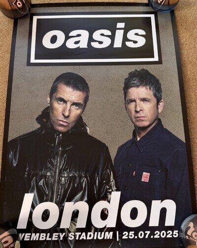 New Oasis Official Tour Poster London Wembley Stadium 25th July 2025 Live'25 A2