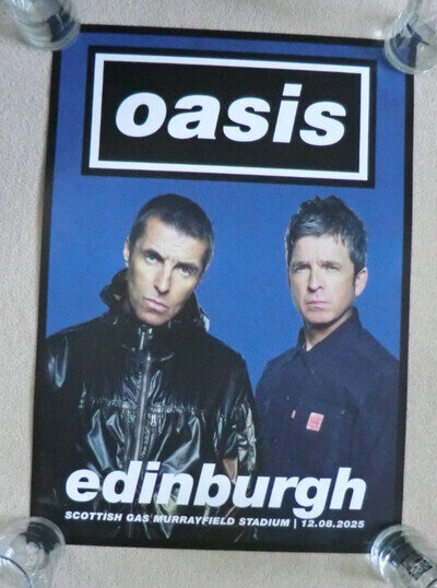 Oasis Official A2 Tour Poster - Murrayfield, Edinburgh, 12th August, Live'25
