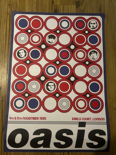 Oasis bundle 95’ Earls Court Original A2 poster Plus Live 25’ concert programme