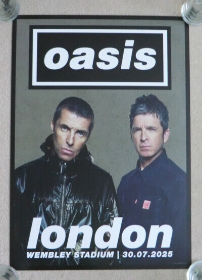 Oasis Official Tour Poster London Wembley Stadium 30th July Live'25 A2