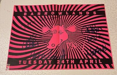 Inspiral Carpets Signed Gig Poster Barrowlands April 1990 Very Rare