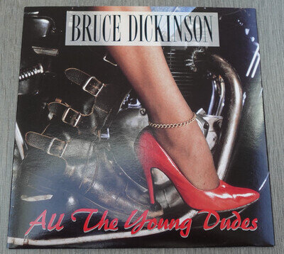Bruce Dickinson (Iron Maiden) ALL THE YOUNG DUDES 1990 UK 7" P/S PLAYS MINT HEA