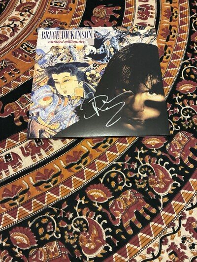 Bruce Dickinson ‎Tattooed Millionaire Europe 2017 Reissue Vinyl BMG SIGNED