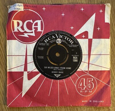 Bobby Bare 500 Miles Away From Home 7” Vinyl Single RCA Victor 1366