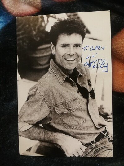 Signed CLIFF RICHARD Promo Card Singer Autograph