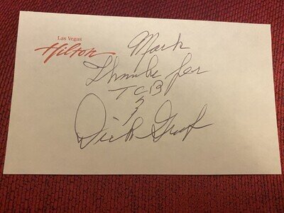 Dick Grob (Elvis Presley Head Of Security 5 X 3 Inch Autograph Las Vegas Hilton