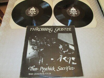 THROBBING GRISTLE - THEE PSYCHICK SACRIFICE DOUBLE LP, KARNAGE LABEL, VINYLS EX