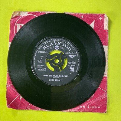 Eddy Arnold, the Easy Way/Make the World GO Away 7’ Vinyl Single Record