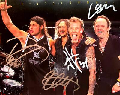 METALLICA Signed x4 FULL BAND 8x10" Authentic Autographs with COA