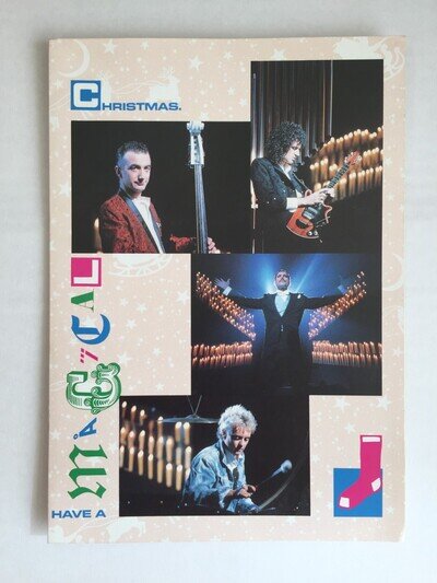 QUEEN - Have A Magical Christmas 1986 Official Fan Club Card, Printed Autographs
