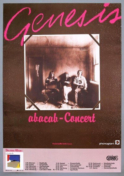 GENESIS – rare vintage original 1981 German ABACAB concert poster *ALL DATES*
