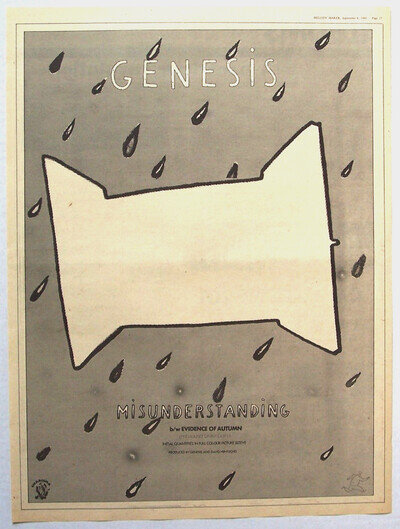 GENESIS 1980 vintage POSTER ADVERT MISUNDERSTANDING Duke
