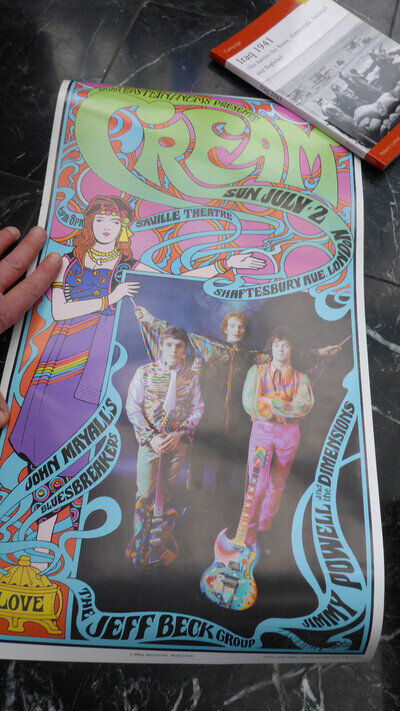 1967 SAVILLE THEATRE Poster CREAM JOHN MAYAL JEFF BECK Bob Masse Brian Epstein