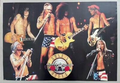 GUNS N' ROSES, AUTHENTIC RARE 1990's POSTER