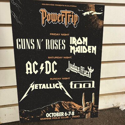 2023 Power Trip Music Festival Iron Maiden Metallica AC/DC Tool Concert Poster
