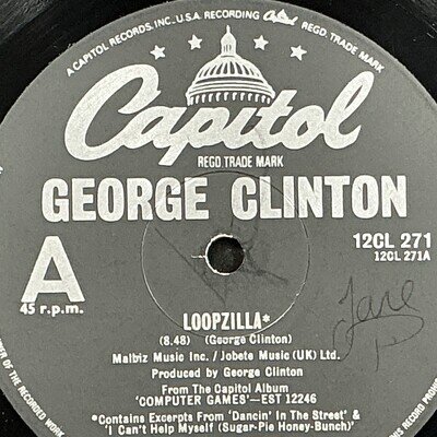 George Clinton Loopzilla/Pot Sharing Tots 12” Vinyl Single Capitol Records