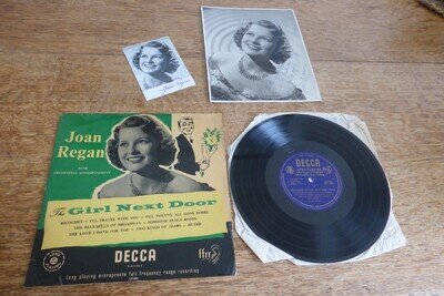 Joan Regan The Girl Next Door + Signed Photos UK 1954 1st Decca LF 1182 10" LP