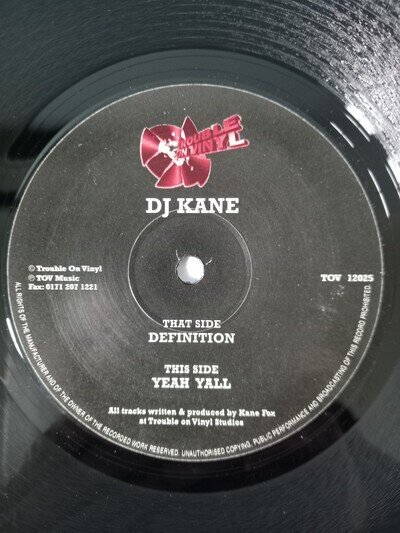 DJ Kane ‎– Definition / Yeah Yall. Trouble On Vinyl, 1997.