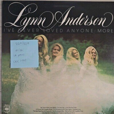 Lynn Anderson I've Never Loved Anyone More Vinyl Record VG+/VG+ CBS 80998 1975