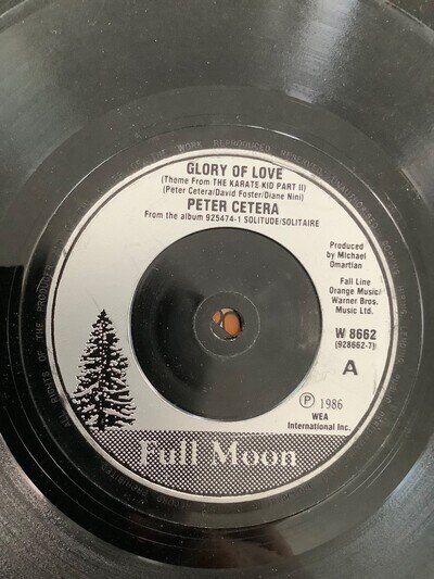 Peter Cetera. Glory of Love. 7" vinyl. 1986. WEA