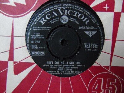 NINA SIMONE AIN'T GOT NO - I GOT LIFE 1968 UK RCA EX+