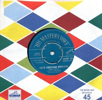 Steve Lawrence:You're everything wonderful/Why why why:UK HMV: 1960