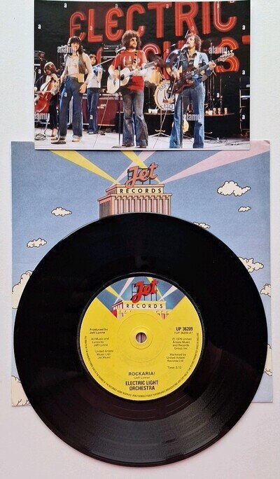 ELO "Rockaria"(Jeff Lynne)1975 Jet Records Original UK 7"Single