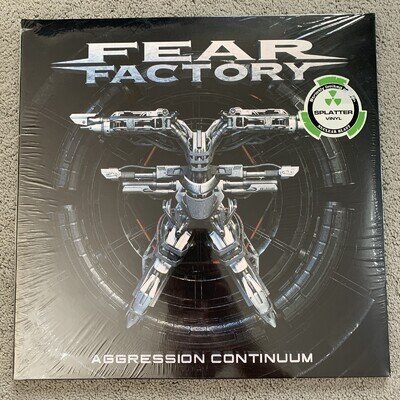 Aggression Continuum by Fear Factory Blue Black Splatter Vinyl Record New Sealed