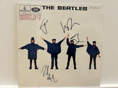 Beatles movie Signed Help Vinyl. Mescal, Quinn, Keoghan, Dickinson autograph LP