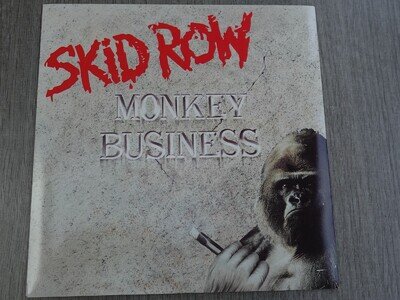 Skid Row MONKEY BUSINESS 1991 UK 7" P/S 1st Press PLAYS MINT HEAR