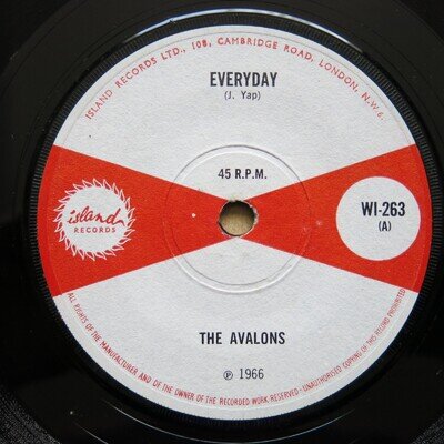 THE AVALONS Everyday / I Love You UK 7" Island Records WI 263 1966