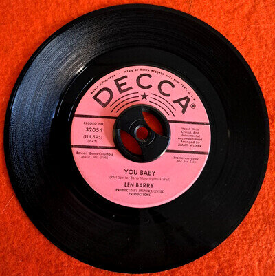 Northern soul Len Barry You baby PROMO Plays Excellent