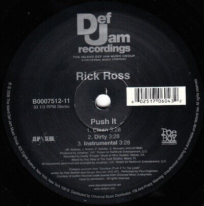 Rick Ross - Push It (12") (Mint (M)) - 3141232292