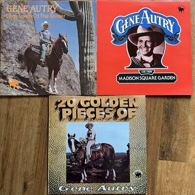 Gene Autry Original Vinyl Records LPs x 3 Bulldog Records