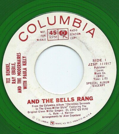 Tex Beneke - And The Bells Rang - Used Vinyl Record 7 - Promo - X8100z