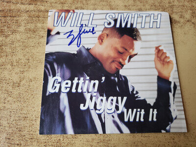 HAND SIGNED EXCELLENT SLEEVE ONLY 1980s Will Smith Gettin' Jiggy Wit It 78804 45